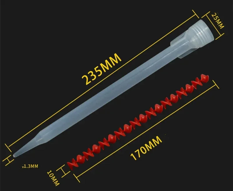 Description Picture 2 of item5pcs Plastic Round Mixed Tube Static Mixing Nozzle Two Component Glue Quick Mixer Adhesives Mixing Dispenser Epoxy Resin Tool