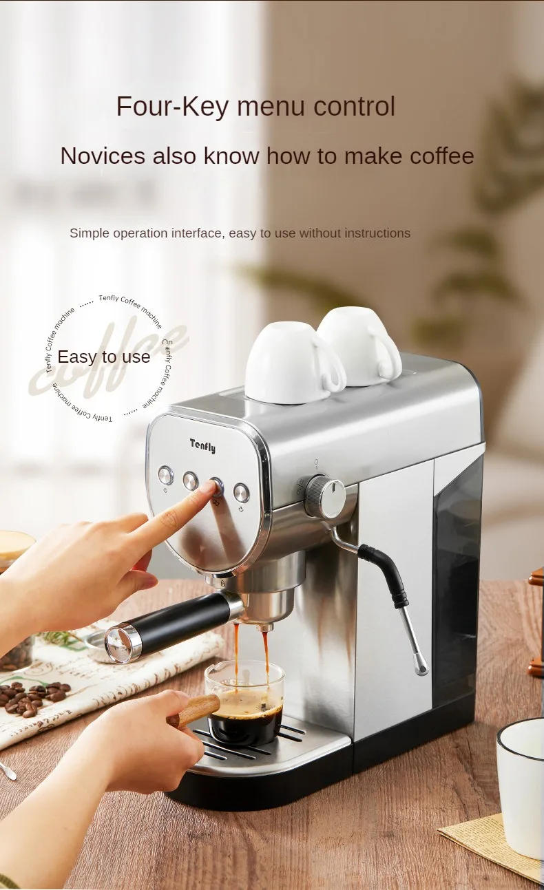 Description Picture 6 of itemEspresso Coffee Machine Home Semi-automatic Coffee Machine 20bar High Pressure Extraction Milk Coffee Machine Cappuccino, Latte