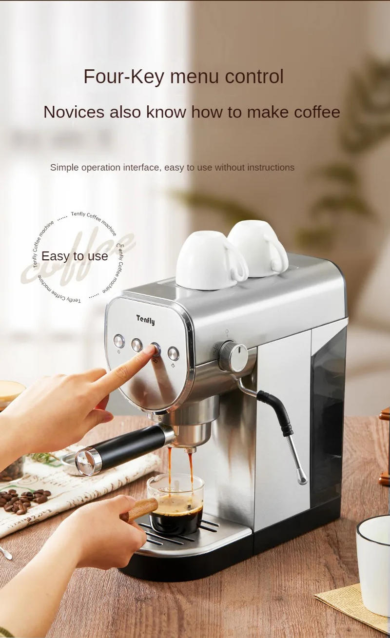 Description Picture 6 of itemEspresso Coffee Machine Home Semi-automatic Coffee Machine 20bar High Pressure Extraction Milk Coffee Machine Cappuccino, Latte