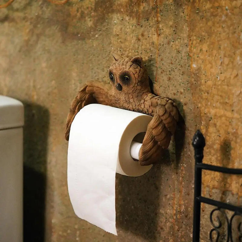 Description Picture 6 of itemOwl Paper Towel Holder Owl Paper Towel Holder Rack Unique Farmhouse Stand Owl Kitchen Roll Organizer Rack For Living Room