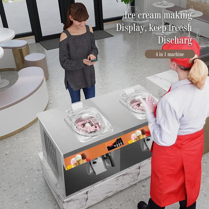 Description Picture 3 of itemXEOLEO Automatic 24L/H Italian Hard Ice Cream Machine 2200W 6L Night Keep Fresh Gelato Ice cream Making Machine Batch Freezer