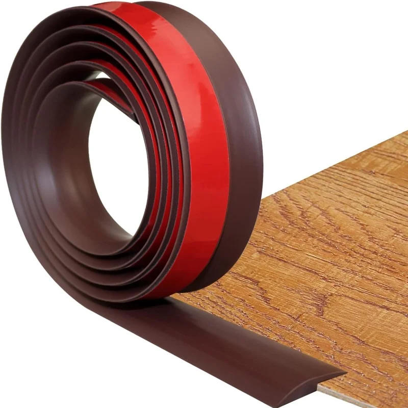 Description Picture 4 of item1M Wood Floor Transition Strip Edge Closing Strip Floor Seam PVC Wear-Resistant Soft Plastic Flat Buckle Edge Pressing Threshold
