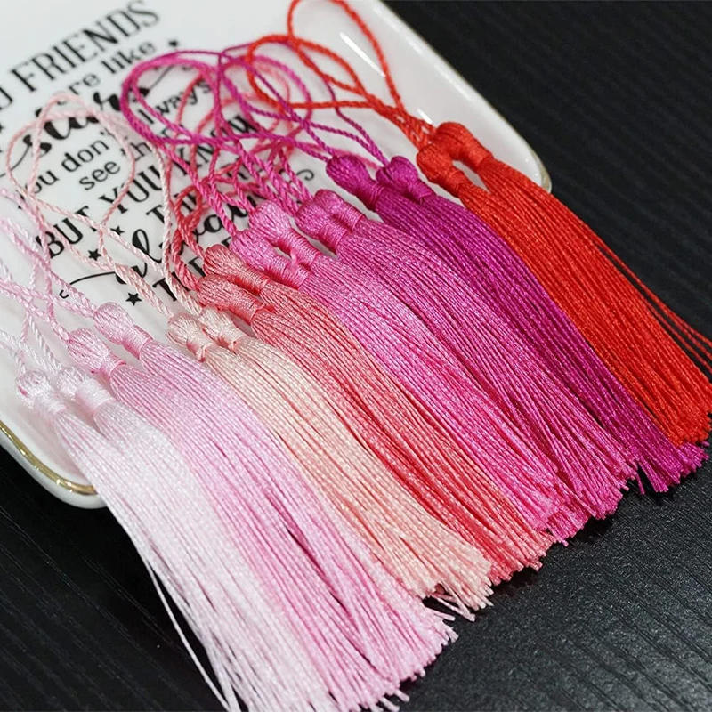 Description Picture 3 of item50Pcs 13cm Tassels Bookmark Tassels Silky Handmade Soft Craft Mini Tassels for Bookmarks Trim Fringe DIY Crafts Jewelry Making
