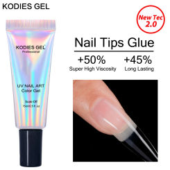 KODIES GEL Nail Tips Glue Gel 15ml Extra Strong Adhesive UV Solid Press on Nails Glue False Fake Tips Gel Extension Tools