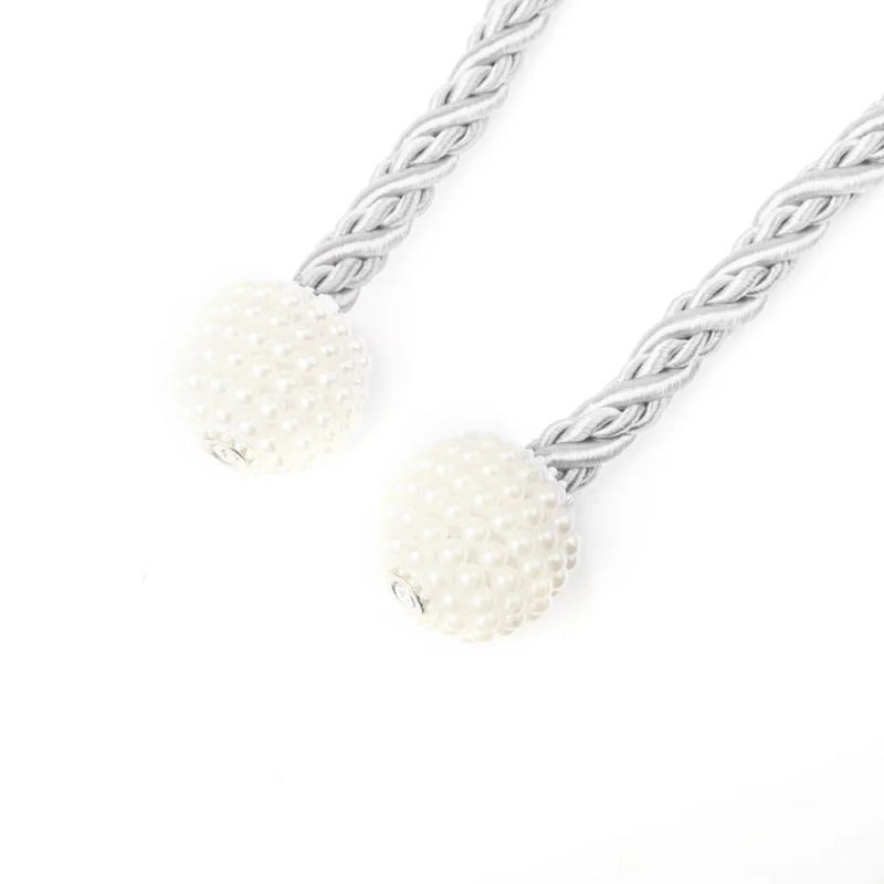 Description Picture 6 of item1Pc Curtain Clip Magnetic Tieback Home Decor Pearl Hanging Ball Holdback Curtains Holder Buckle Rope Room Accessories