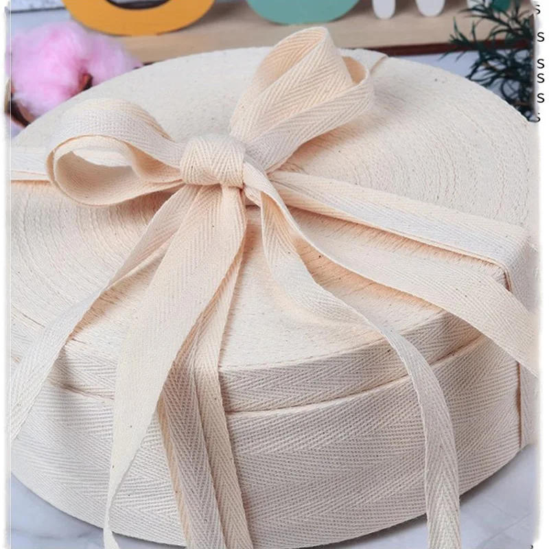 Description Picture 6 of itemCotton Woven Tape With Herringbone Pattern Edging Strip 10-60mm White Beige Twill Binding Ribbon Webbing Tape Sewing Supplies