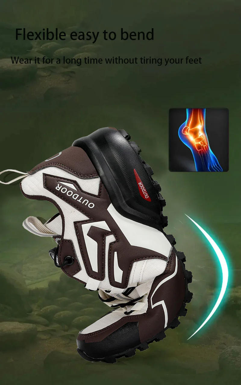 Description Picture 5 of item2024 Men Hiking Shoes Non-Slip Breathable Knob Buckle Large Size Lockless Cycling Shoes Youth Outdoor Cross-Country Sports Shoes