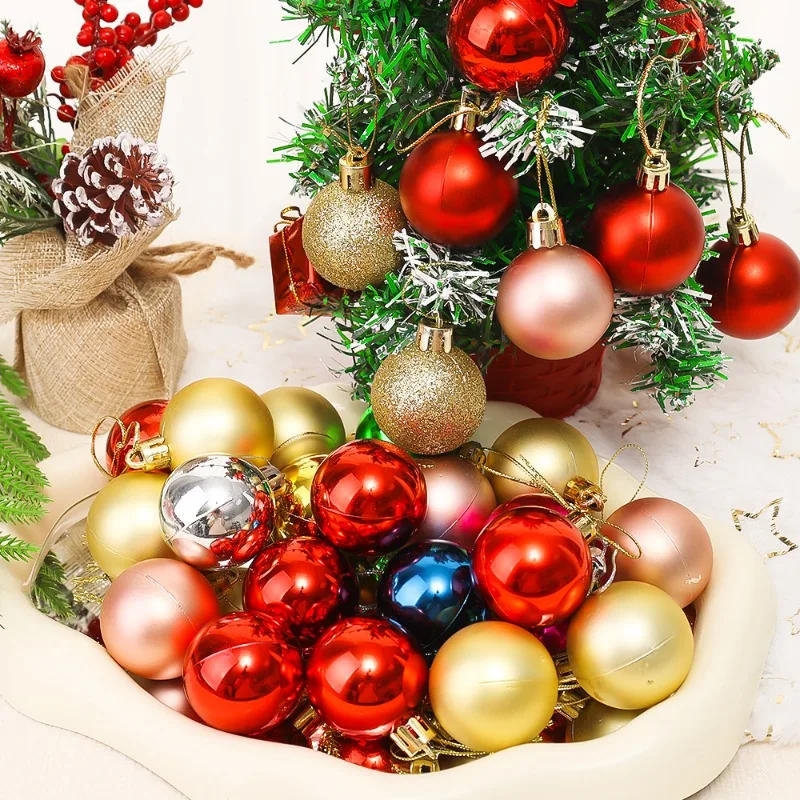 Description Picture 4 of item60/6pcs Glitter Christmas Balls Indoor Outdoor Xmas Tree Hanging Pendants Ornament New Year Party Decoration Christmas Ball Gift