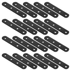 20Pcs Straight Brackets 4 Inch Straight Brace Flat Mending Plates, Repair Fixing Joining Brackets For Wood Furniture