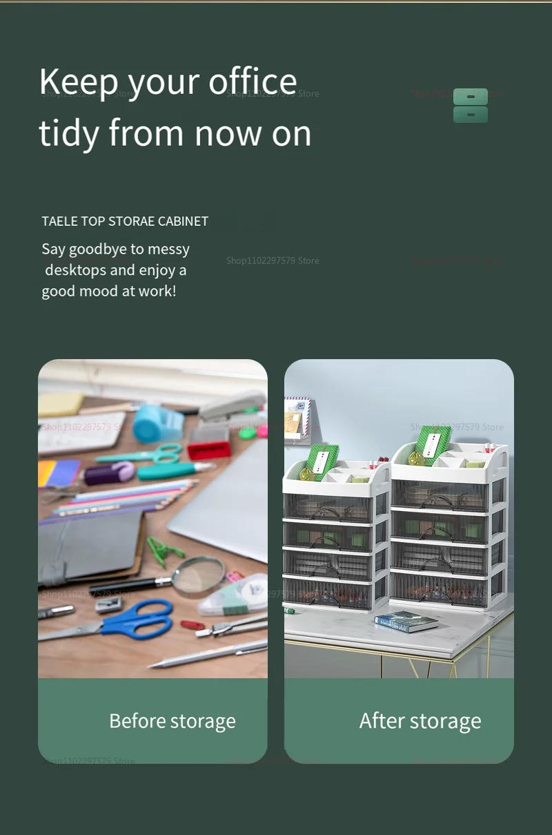 Description Picture 4 of itemCosmetic storage box dressing table skin care products storage rack dormitory desktop drawer type stationery organizer box