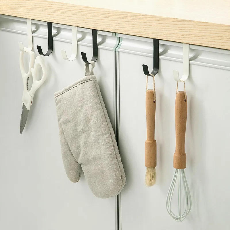Description Picture 2 of itemMetal Hooks Kitchen Cabinet Door Back Hook Bathroom Hanging Rack Clothes Coat Hat Towel Hanger Storage Hook Office Accessories
