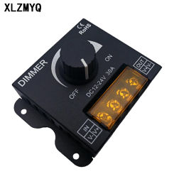 DC 12V 24V LED Dimmer Switch 30A Voltage Regulator Adjustable Controller For LED Strip Light Lamp LED Dimming Dimmers