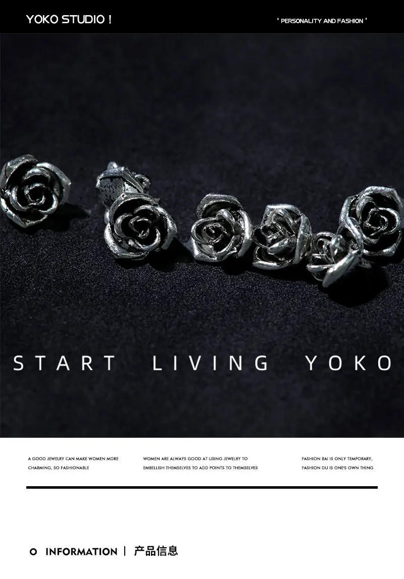 Description Picture 2 of itemRetro Silver Rose Flower Metal Buttons For Shirt Cardigan Coat Decorative Crafts Clothing Diy Supplies Sewing Accessories 10pcs