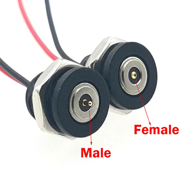 Description Picture 2 of item1pc Threaded Magnetic Connector Power Charging Cable DC 3A12V Magnetic Suction Contact Male and Female Plug Terminal
