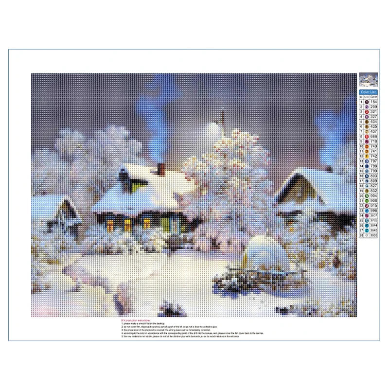 Description Picture 6 of itemDIY Diamond Painting Snow Diamond Mosaic Landscape Sunset Embroidery Rhinestone Full Round Diamond Cross Stitch Home Gift