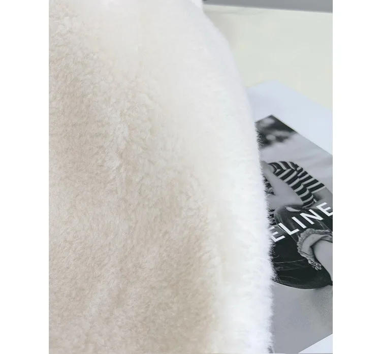Description Picture 5 of itemWoolen coat autumn and winter fur short coat lapel profile environmentally friendly fashion women's casual wool coat woolen top