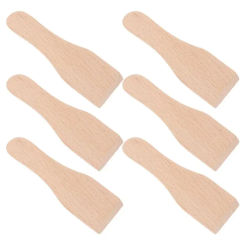 6Pcs Wooden Raclette Spatulas, 5-Inch Mini Spatula Scraper for Cheese Pancake Cake - Kitchen Utensils