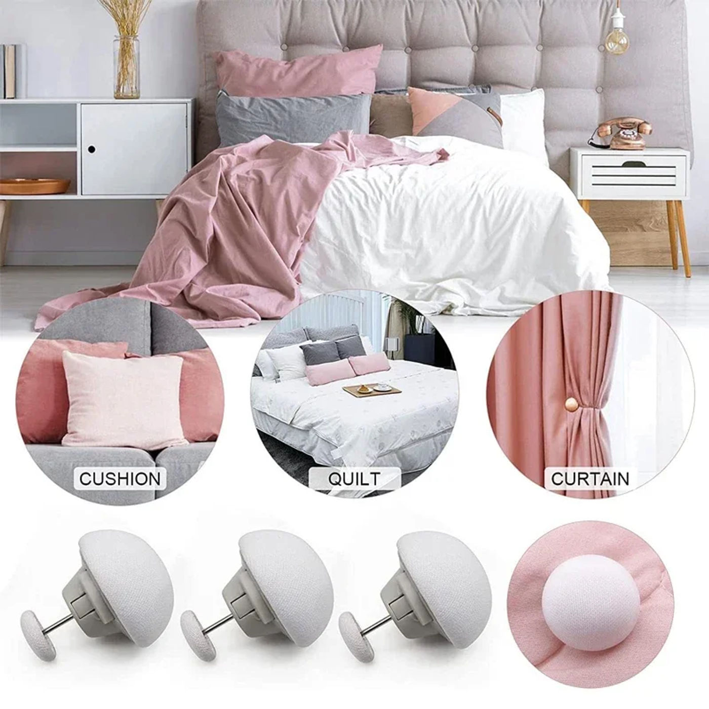 Description Picture 3 of item4-16 Pcs BedSheet Quilt Clip Anti-Slip Blanket Buckles Duvet Cover Fastener Clip One Key To Unlock Quilt Holder Fixator Grippers