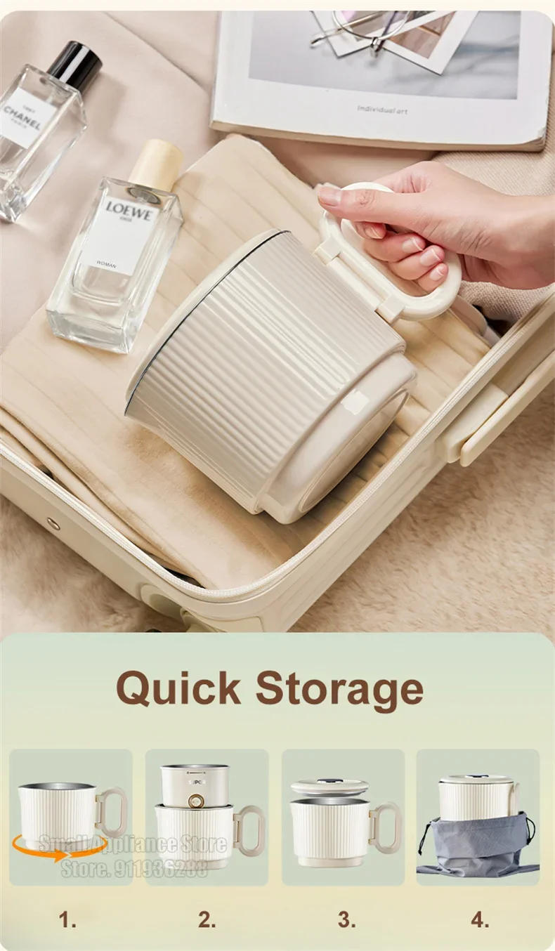 Description Picture 5 of itemSUPOR Household Folding Kettle 800ML Electric Portable Boiling Pot 220V Travel Water Boiler Kitchen Appliances Water Kettle