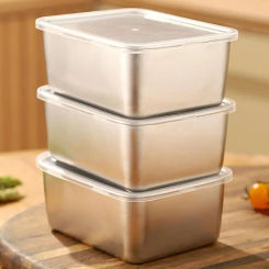 Crisper Onion Storage Box Bento Kids Lunch Metal Fresh-keeping Case Food Sealing Containers Stainless Steel Work Go Lids