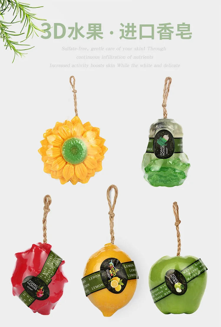 Description Picture 2 of itemThailand Fruit Essential Oil Children's Bath Soap Fruit Imitation Soap Mango Sunflower Banana Vegetable Soap