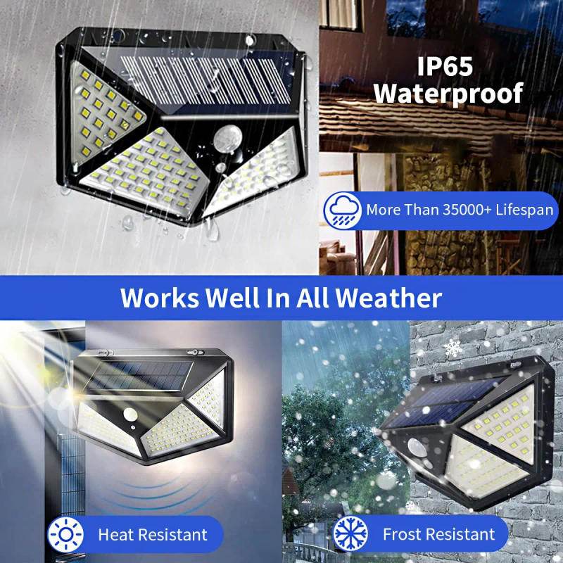 Description Picture 6 of itemSolar Outdoor Lights IP65 Waterproof Motion Sensor Wall Lights 100 LED Security Floodlight for Exterior Garden Patio Yard Garage