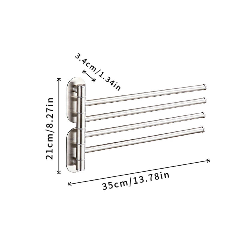 Description Picture 2 of item304 stainless steel bathroom rotatable towel bar, bathroom pendant with no drilling, multi pole hanging, movable towel bar, bath
