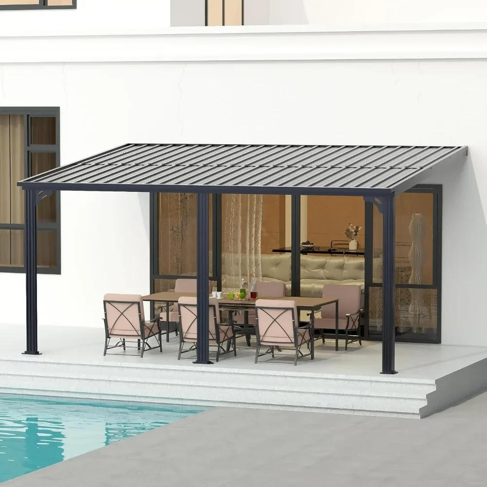Description Picture 3 of itemGazebo, Outdoor Pergola on Clearance with Aluminum Frame, Outdoor Patio Lean to Gazebo Awnings for Deck, Porch and Backyard