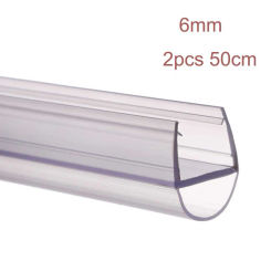 Shower Screen Seal Strip PVC Door Bath Shower Seal Strips For Glass 6/8/10/12/15mm Gap Glue-free Waterproof Weatherstrip #40