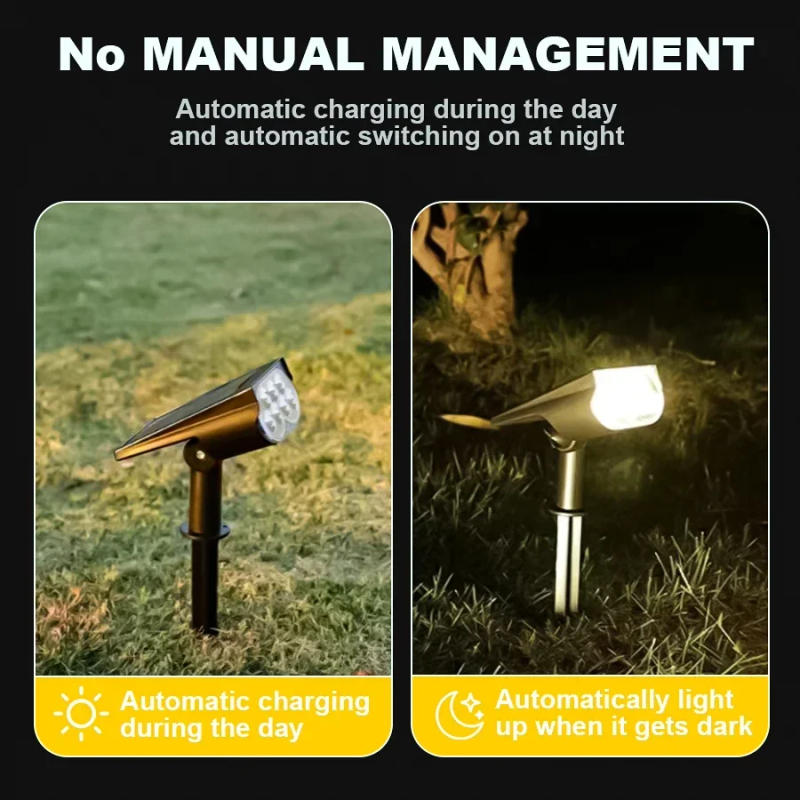 Description Picture 4 of item2Led Outdoor Solar Lights Solar Spot Lights Landscape Spotlights 270°Adjustable Garden Decoraction Warm White RGB Led Lamp