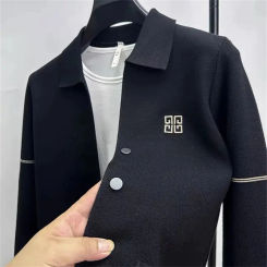 Brand Exquisite Embroidery Men's Knitted Cardigan Sweater Spring Autumn Korean Edition Fashion Lapel High Quality Knitwear Coat