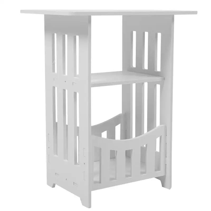 Description Picture 5 of itemBedside Table Simple European Style Living Room Sofa Side Table Removable Bedroom Nightstand Hollow Bedside Tables Furniture