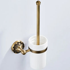 knurling copper Toilet Brush Bathroom Cleaning Brush Holder with Hardware vintage bathroom attachment