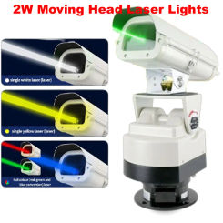 2W Moving Head Laser Beam Light Waterproof Railway Green Laser Light Outdoor Rotating Landmark Highway Lighting