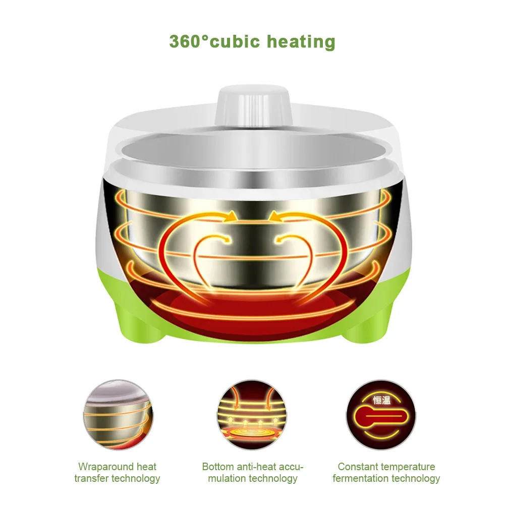 Description Picture 5 of itemYogurt Maker Mini Automatic Yogurt Machine Household DIY Yogurt Tools Kitchen Appliances Stainless Steel Tank Pink 220V