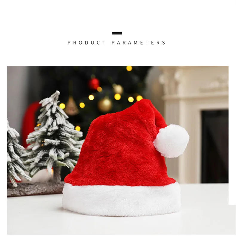 Description Picture 5 of itemNew Year 4 Colors Adult Santa Hat Christmas Props Pink Hat Personalized Hat Santa Christmas Party X-Mas FestiveParty Decorations