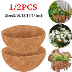 1/2pcs Natural Round Hanging Basket Liner Wall Decoration Coconut Fiber Liner Multifunctional Waterproof Breathable for Garden