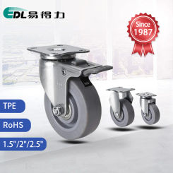 EDL Mini Duty Caster 26-56 TPE 1.5 Inches2 Inches,2.5 Inches, Rigid Caster,Plate Swivel Caster,Plate Brake Caster
