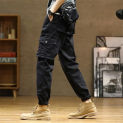 2024 Cargo Pants Men Military 6 Pockets Khaki Army Black Casual Denim Cotton Trousers for Male Straight Overalls