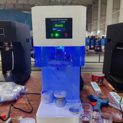 Professional Bubble Tea Equipment  2s/Can Commercial Automatic Tin Can Sealing Machine Soda Sealer Aluminum Beer Bottles Seamer