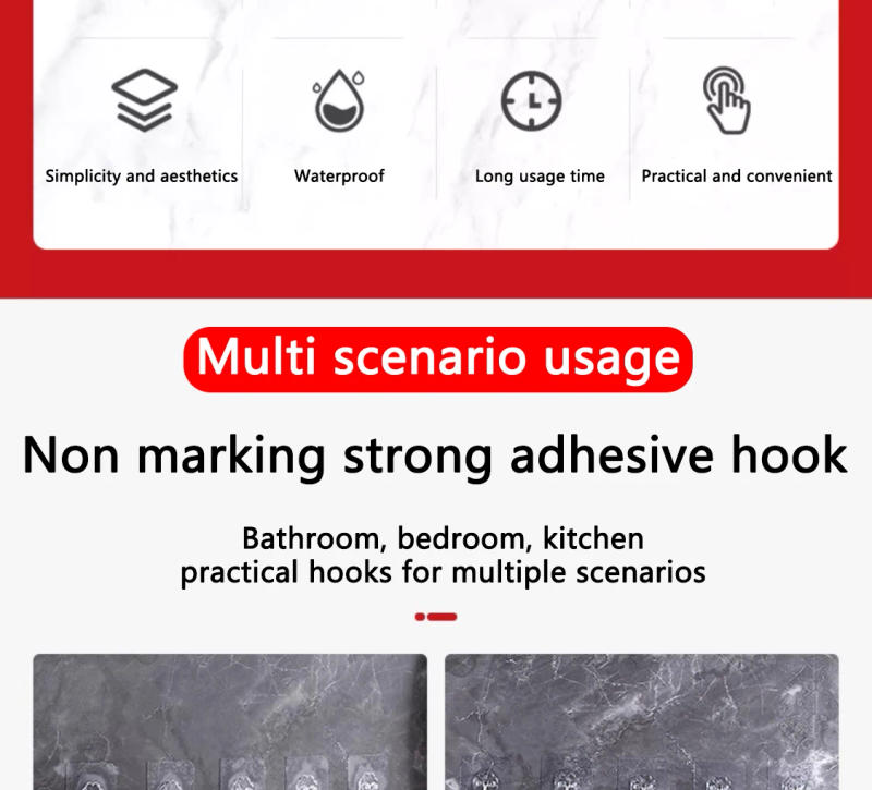 Description Picture 4 of item10/20 PCS Transparent Stainless Steel Self-Adhesive Hooks Bathroom Towel Clothes Storage Sticker Hooks Key Hangers Storage