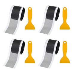 4Pc 50M Shower Drain Hair Catcher Self-Adhesive Floor Drain Stickers Disposable Mesh Sink Strainer Filter For Bathroom