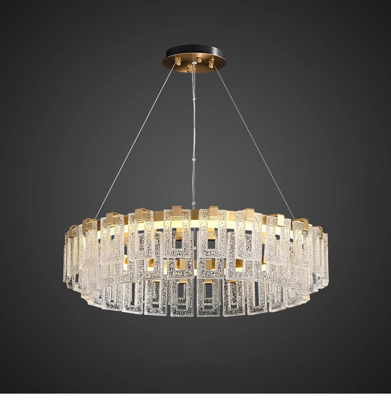 Description Picture 4 of itemRound Design Modern LED Chandelier Living Room Hanglamp Gold Luxury Bedroom Decoration Fixtures