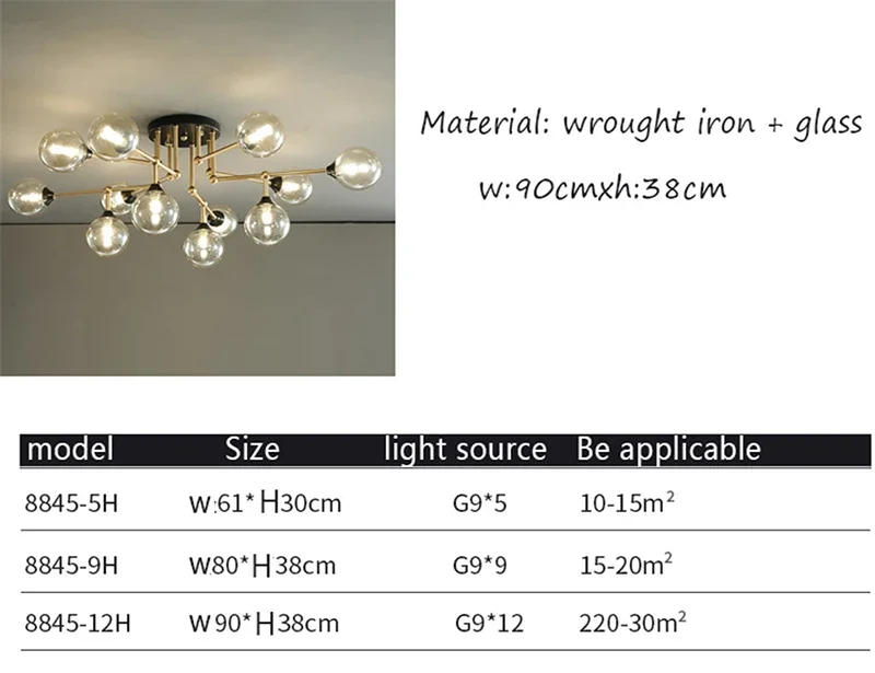 Description Picture 3 of itemNordic Spider LED Ceiling Chandelier Lighting Head Black Gold Chandelier for Bedroom Kitchen Dining Room Pendant Light Fixtures