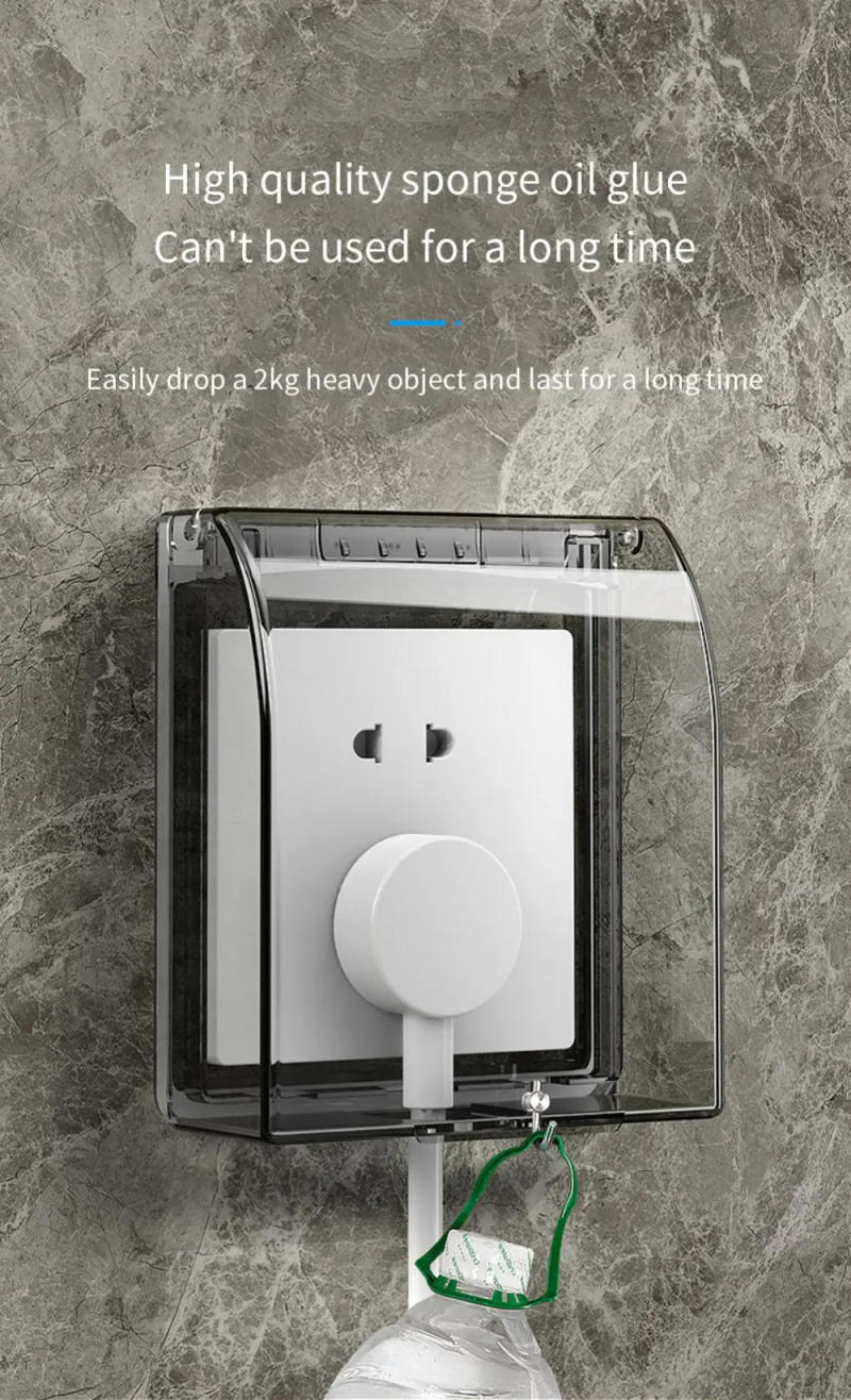 Description Picture 2 of itemPlastic Wall Switch Waterproof Cover Box Wall Light Panel Socket Doorbell Flip Cap Cover Clear Bathroom Kitchen Accessory