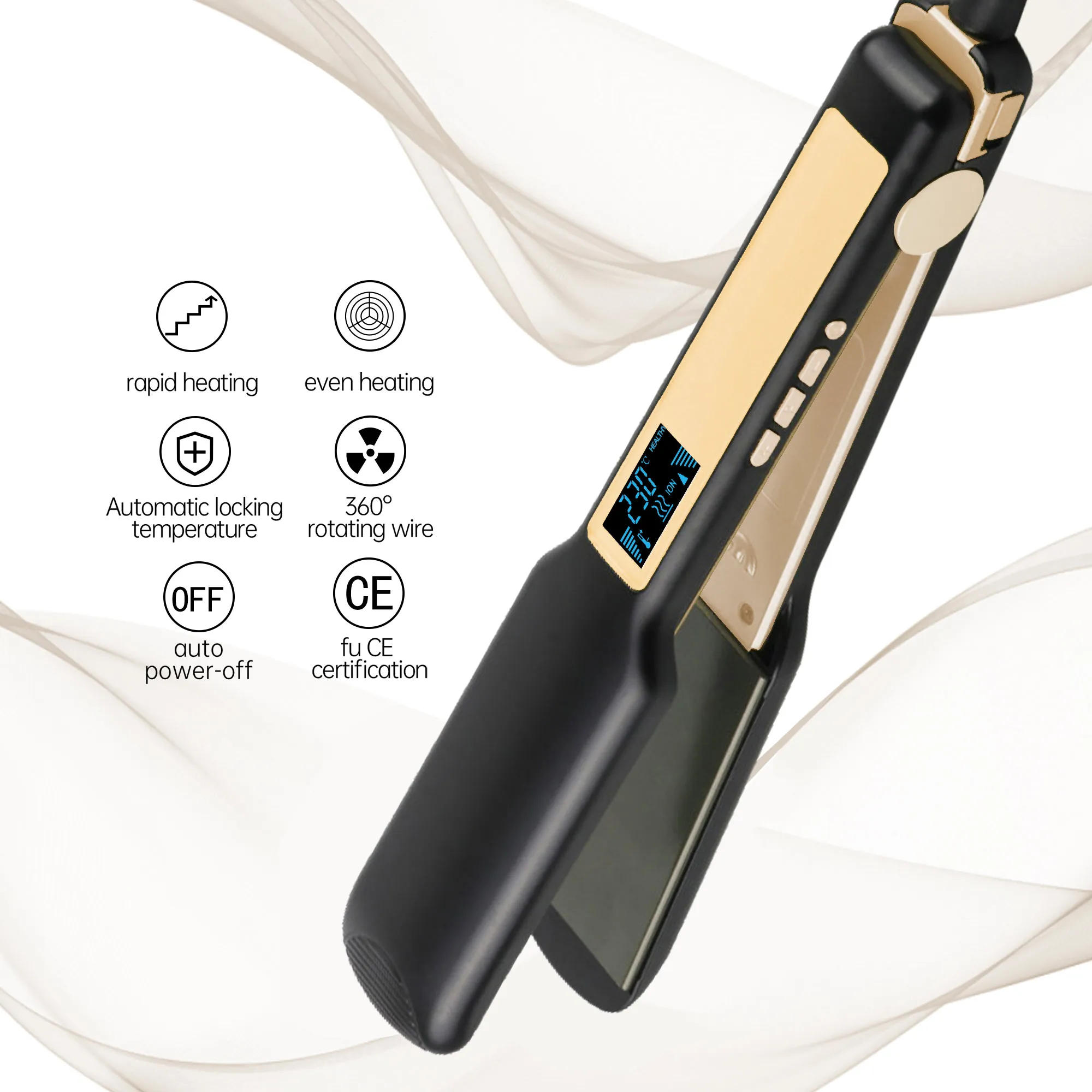 Description Picture 6 of itemCustom Logo Flat Iron Private Label Titanium Hair Straightener Professional 450 Degrees Hair Straightener Flat Irons Vendors