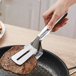 Food Flipping Steak Clips Stainless Steel BBQ Multifunctional Cooking Tong Double Sided Spatula Spatula Tongs Clip Beefsteak