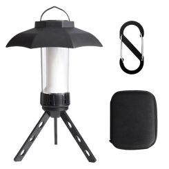 3000mAh Outdoor Tent Lamp Type-C Rechargeable 200LM IPX4 Waterproof Tripod Lampshade Hook Camping Lantern Accessories