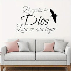 1 pc spanish christian words with birds Wall Sticker Pvc Wall Stickers Wall Art Wallpaper For Home Decor Living Room Bedroom
