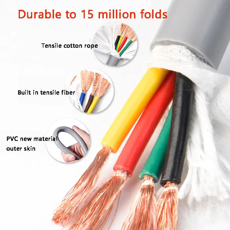 Description Picture 4 of item5 Meters Gray 3-core TRVV High Flexibility Drag Chain Cable 0.2 0.3 0.5 0.75mm Signal Tank Chain Line Electrical Wires